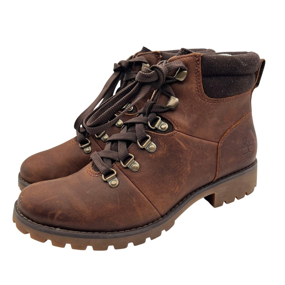 Timberland Courmayeur Valley Brown Leather Hiker Boots A1R3D Womens 6.5